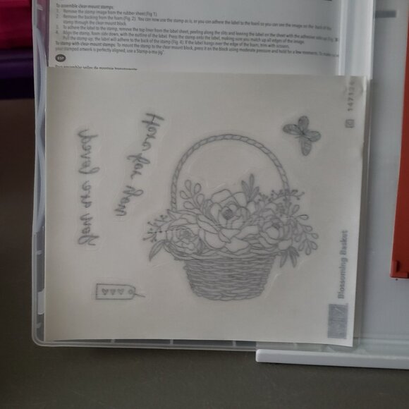 Stampin' Up! 'BLOSSOMING BASKET' Cling Stamp Set (Used) - Picture 3 of 6